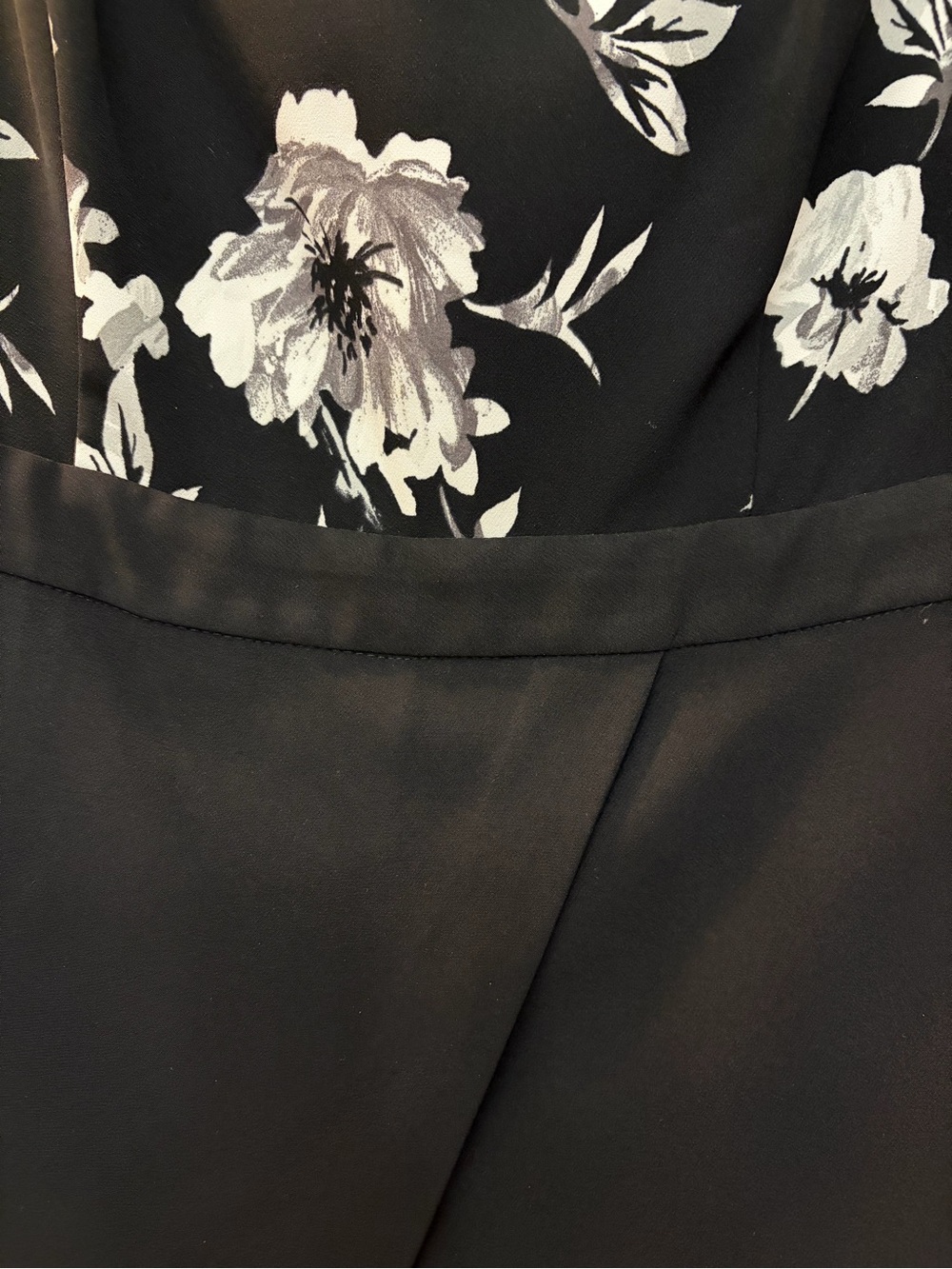 White House Black Market Black Strapless Floral-Print Jumpsuit - Picture 7 of 10